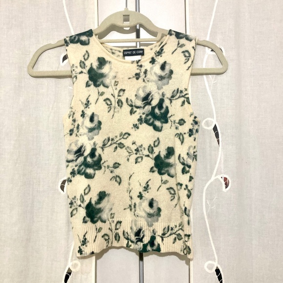 Rare Vintage Esprit de Corps, Floral, Wool Tank, XXS - Picture 1 of 4